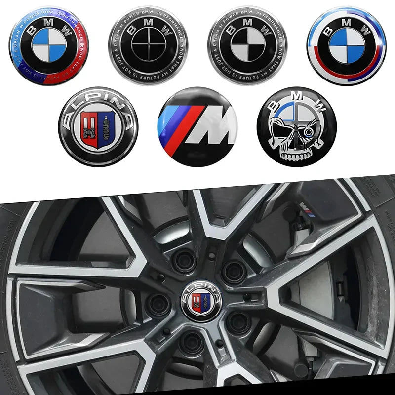 4Pc 56mm 60mm 65mm Car Wheel Center Hub Cap Rim Cover Stickers For BMW E36 E39 E46 E60 E90 E90 F01 F10 F30 G01 G20 G21 G30 G11 M