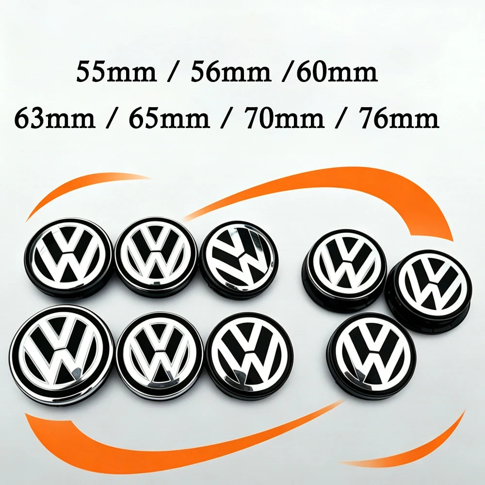 Abs - 4pcs 55mm 56mm 65mm 70mm Car Styling Wheel Center Cap Hub Covers Badge Accessories For VW Volkswagen 3B7601171 1J0601171