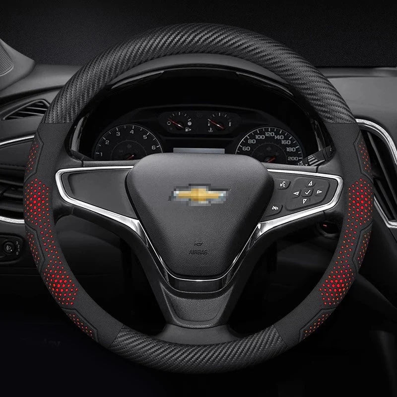 For Chevrolet Cruze Bolt Aveo Spark Onix capti Cavalier Carbon fiber Suede Microfiber Car Steering Wheel Cover Auto Accessories