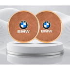 2Pcs Leather Car Coaster Anti-slip Mat Cup Holder Pad For BMW X1 X2 X3 X4 X5 X6 X7 1 3 5 6 7 Series E60 E90 E70 G20 G30 G7