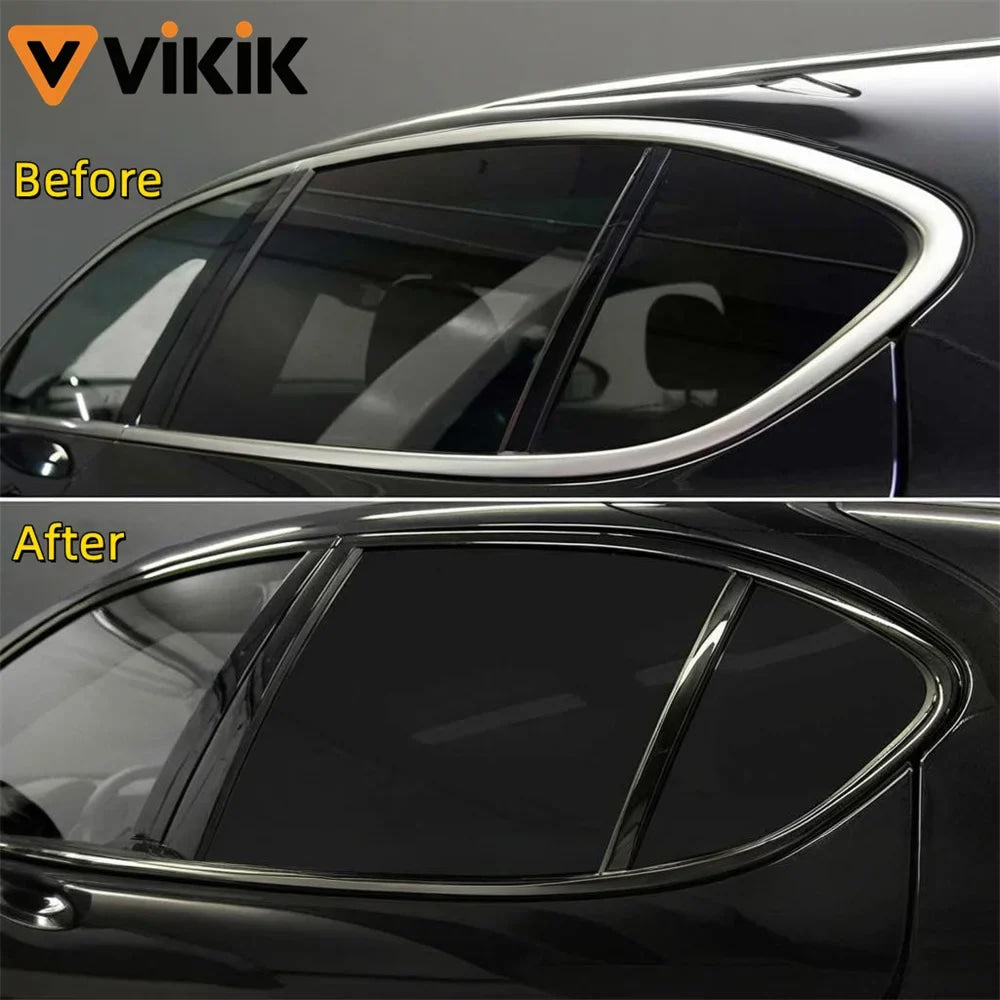 3/5/7/10CM Black Glossy Vinyl Stripes Car Tape Waterproof Window Trim Film for Hood Roof Pillar