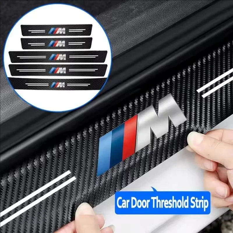 1/4/5Pcs Carbon Fiber Door Sill Anti Scuff Plate Sticker For BMW M2 M3 M4 M5 G06 G07 G14 G15 G16 G42 G80 F20 F21 F82 F83
