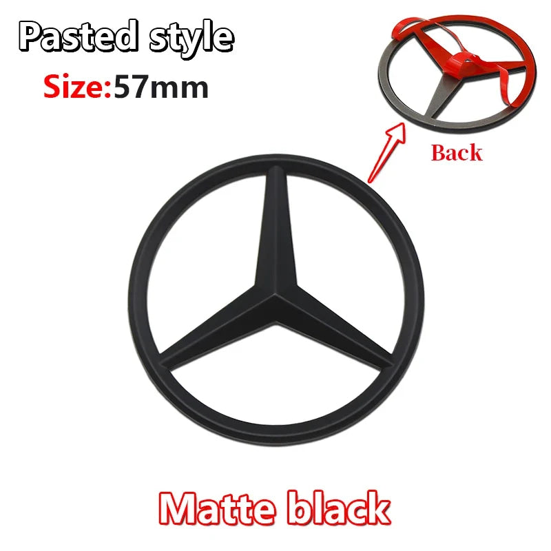 52mm 57mm Pins Sticker Car Steering Wheel Emblem Badge For Mercedes Benz C E S Class CLA CLS W212 W205 W204 Styling Accessories