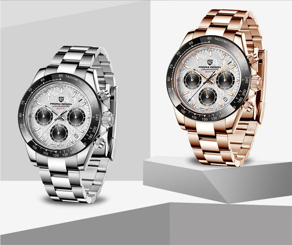 40mm New V2 PAGANI DESIGN Classic fashion Men Quartz Watches Sapphire Retro Chronograph Stainless Steel Waterproof Watch for Men