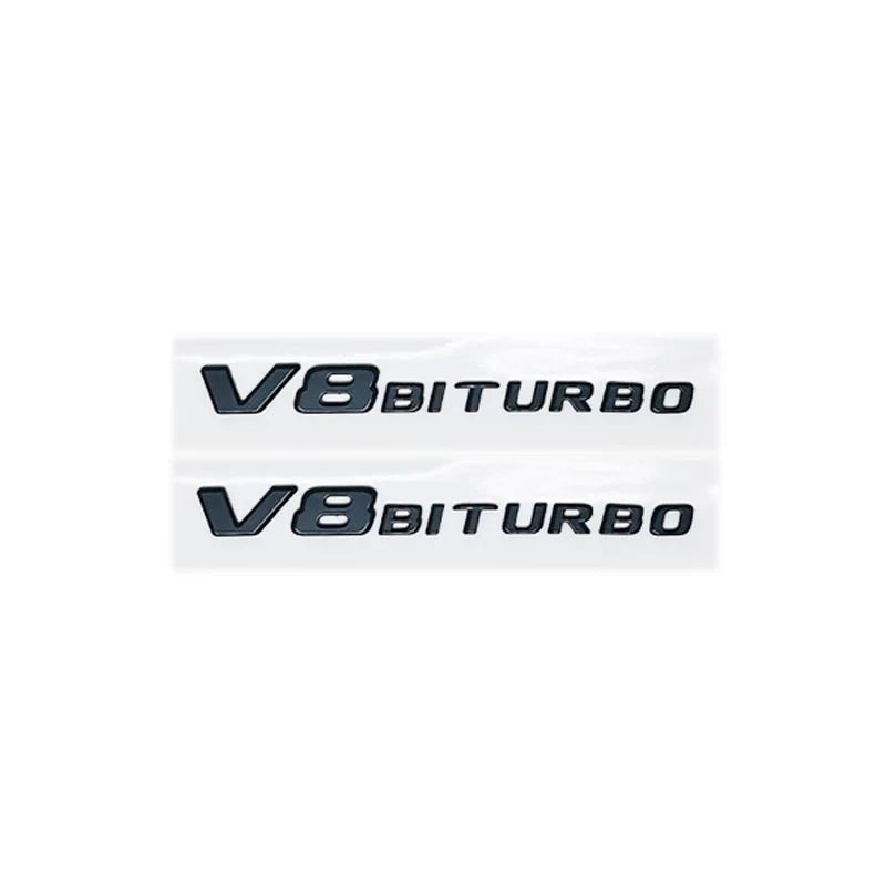 Universal V8 BITURBO 4MATIC+ Car Fender Emblem Badge for Mercedes Benz W220 W201 W222 W204 W176 W124 W212 W213 W177 - Vehicle Ac