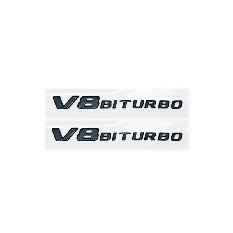 Universal V8 BITURBO 4MATIC+ Car Fender Emblem Badge for Mercedes Benz W220 W201 W222 W204 W176 W124 W212 W213 W177 - Vehicle Ac