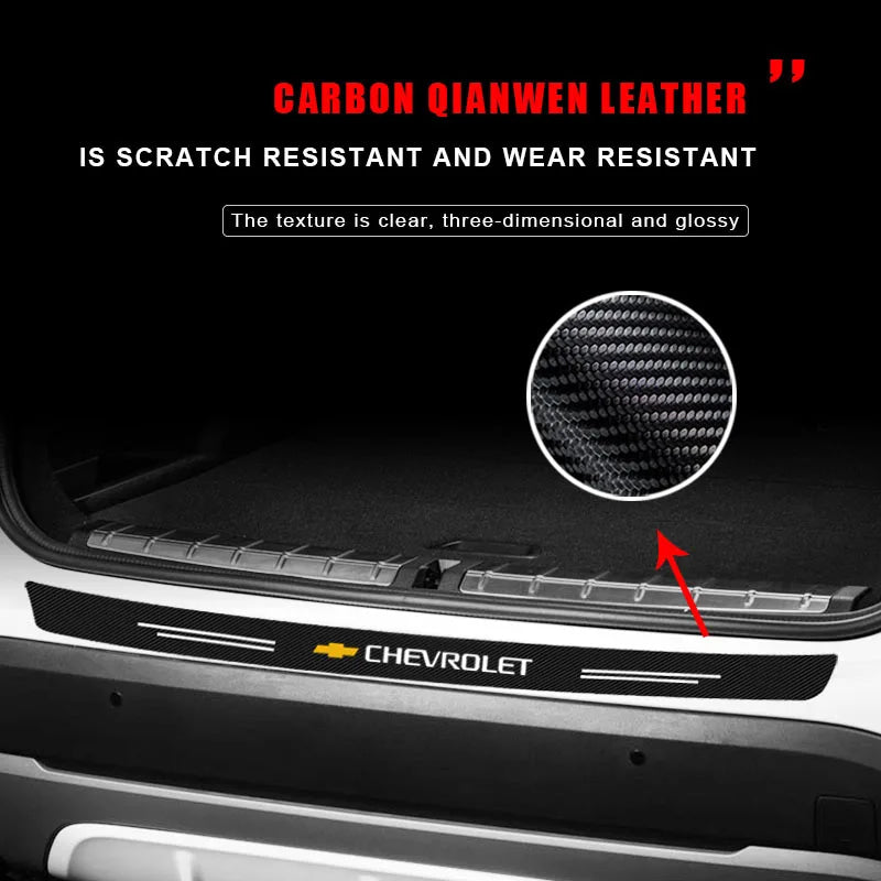 Carbon Fiber Car Rear Bumper Trunk Guard Protected Sticker for Chevrolet Malibu Captiva Cavalier Onix Aveo Silverado Chevy Tahoe