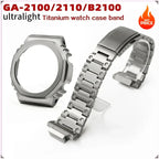 Modification Kit Titanium Case Strap for Ga-b2100 Ga 2100 Ga2110 Casioak Watchband Accessory Refit Bezel Frame No Etching Screws