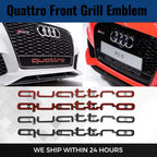 Quattro Emblem 3D ABS Car Front Grille Emblem For Audi A3 A4 A5 A6 A6L A7 A8 Q3 Q5 Q7 S3 S4 S5 RS3 RS4 RS6 Badge Accessories