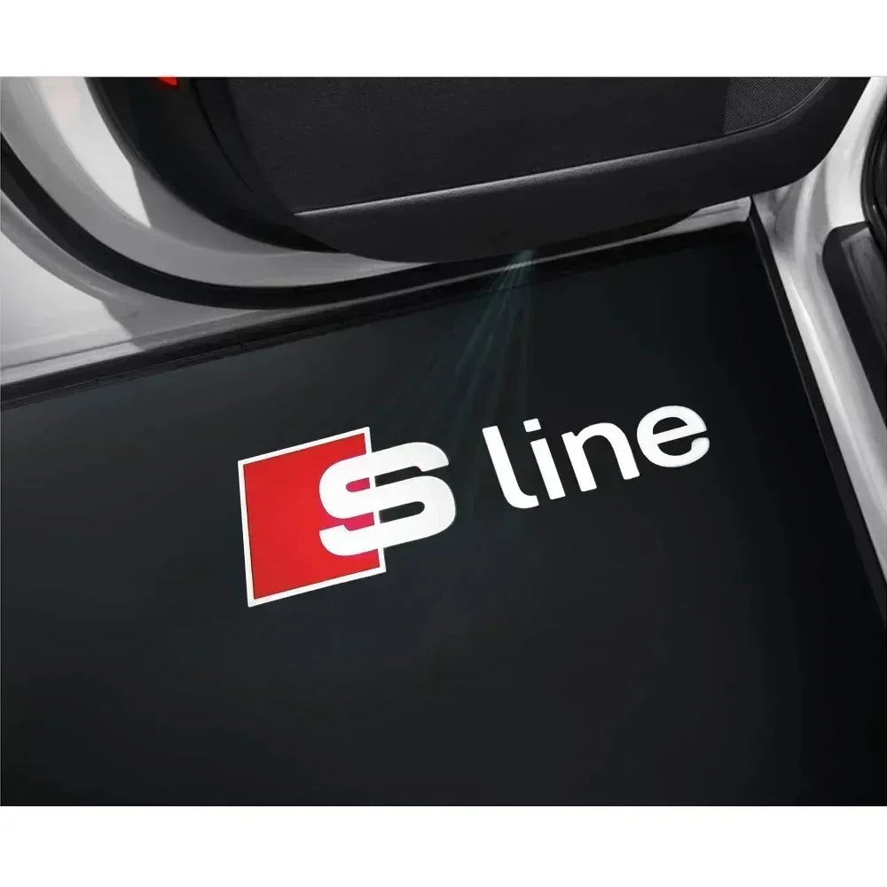 2PCS LED Car Door Welcome Logo Light Projector Lamp For Audi Sline S3 S4 S5 S6 S7 RS Quattro Q7 Q5 Q3 A4 B8 8P A3 A6 C7 A5 A6