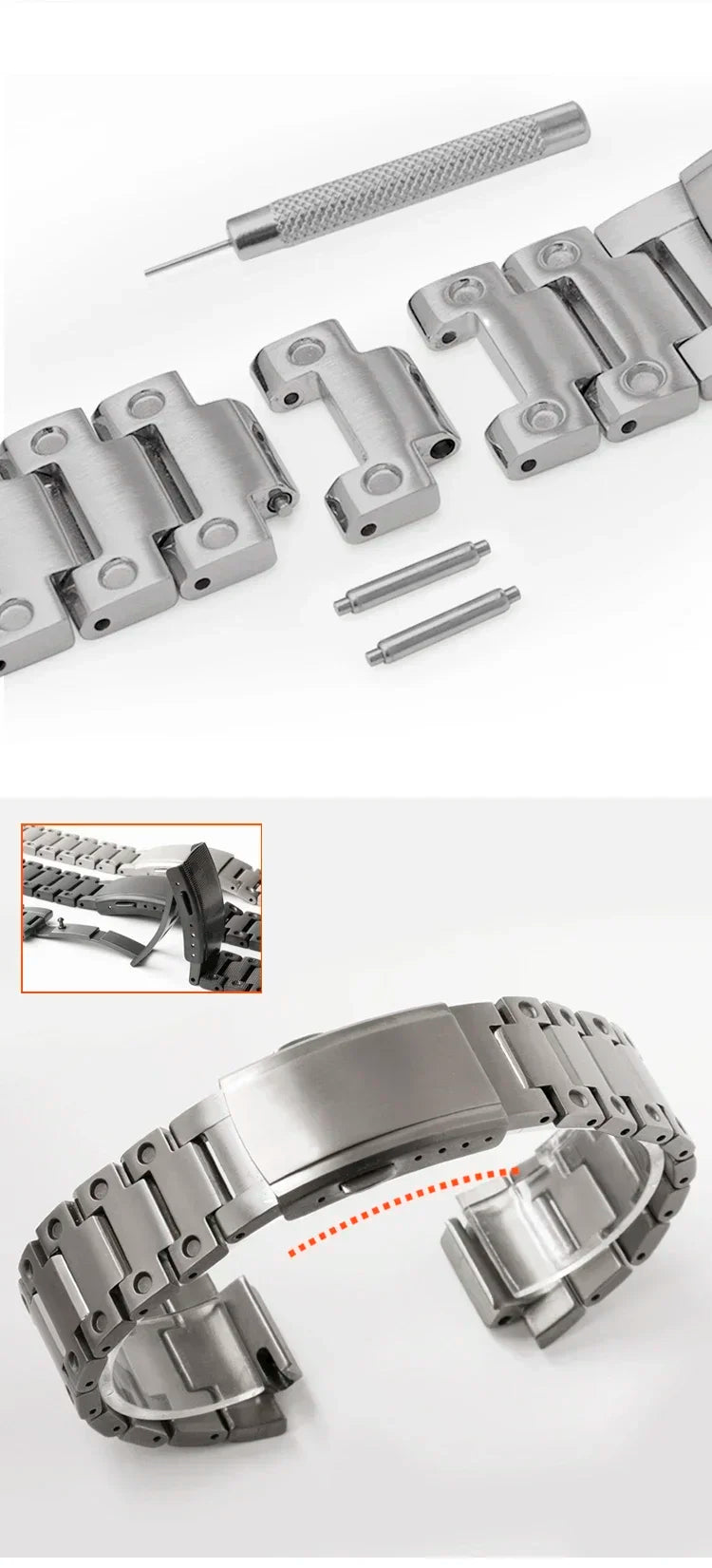 Modification Kit Titanium Case Strap for Ga-b2100 Ga 2100 Ga2110 Casioak Watchband Accessory Refit Bezel Frame No Etching Screws