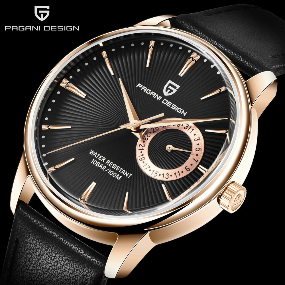2026 Pagani Design Reloj Hombre PD1654 Quartz Watch Men 100M Water Resistant Leather Strap  Fashion Business Wristwatch reloj