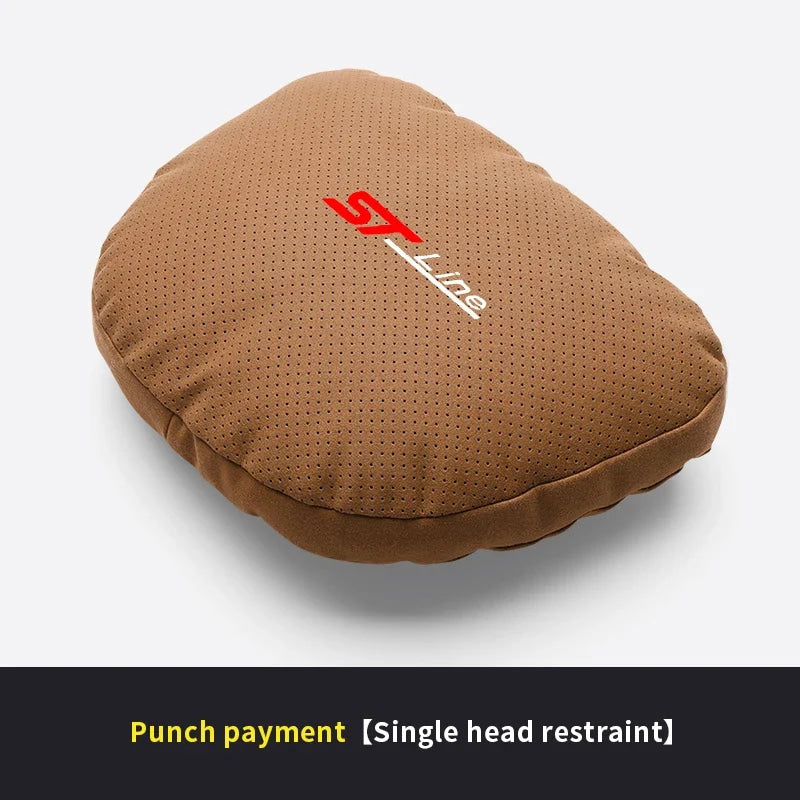 For Ford STline Focus Mondeo Explorer Edge Fiesta Fusion Kuga Escape Auto Headrest Neck Support Lumbar Cushion Soft Neck Pillow