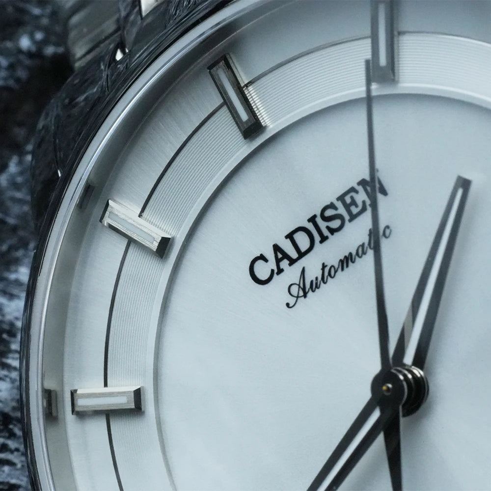 CADISEN Automatic Mechanical Ultra-thin Wriswatch MIYOTA 9015 Top Brand Luxury Curved Single-dome Sapphire Crystal Watch Man
