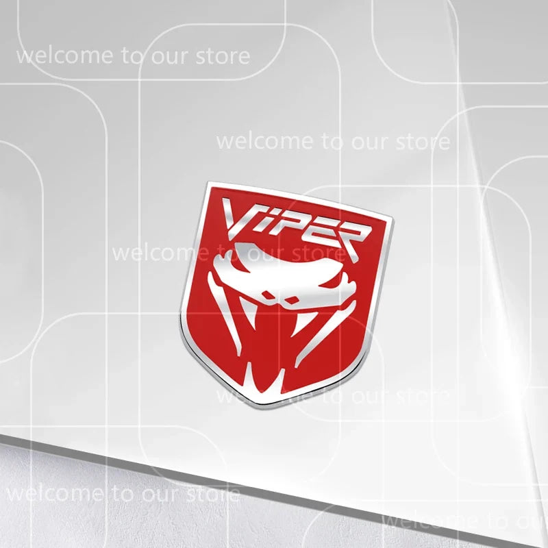 3D VIPER Car Sticker Front Grille Zinc Alloy Emblem For Charger Journey Durango Caliber Body Accessories Rear Trunk Badge Decal