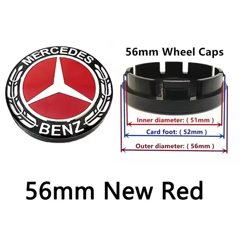 4pcs 56mm 60mm 75mm  68mm3Pin Car Wheel Center Cap Rim Hub Caps Emblem W202 W220 W213 W210 W164 E200 E260 E300 For Mercedes Benz