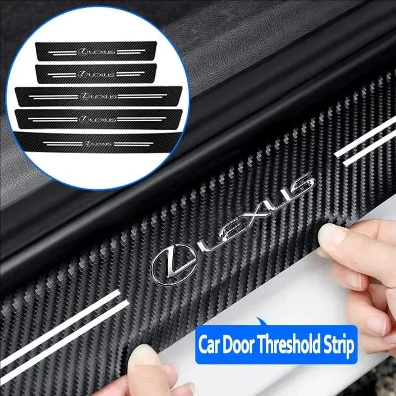 1/4/5Pcs Carbon fiber automotive parts car threshold stickers For Lexus F SPORT IS250 IS200 CT200h GS300 LS430 RX450h ERX400h