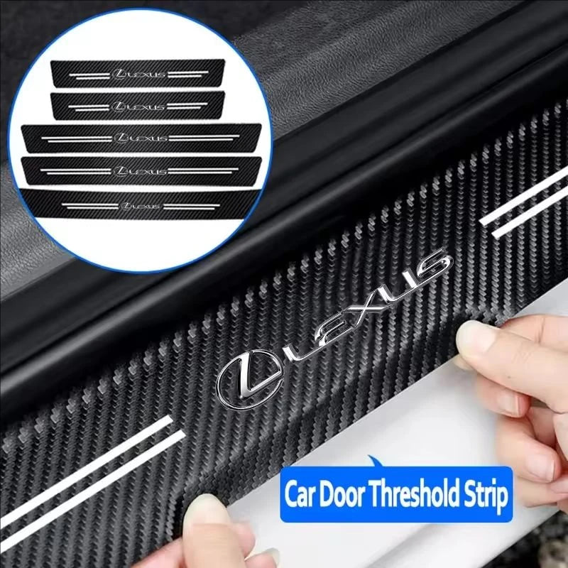 1/4/5Pcs Carbon fiber automotive parts car threshold stickers For Lexus F SPORT IS250 IS200 CT200h GS300 LS430 RX450h ERX400h