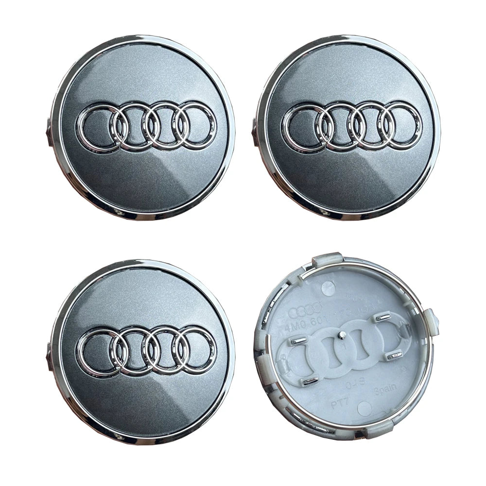 4pcs For Audi Q3 Q4 Q5 Q7 S3 S4 S5 S6 S7 TT A1 A2 A3 A4 A5 A6 A7 Q2 60mm 61mm 68mm 69mm Car Wheel Center Cap Hub Covers Badge