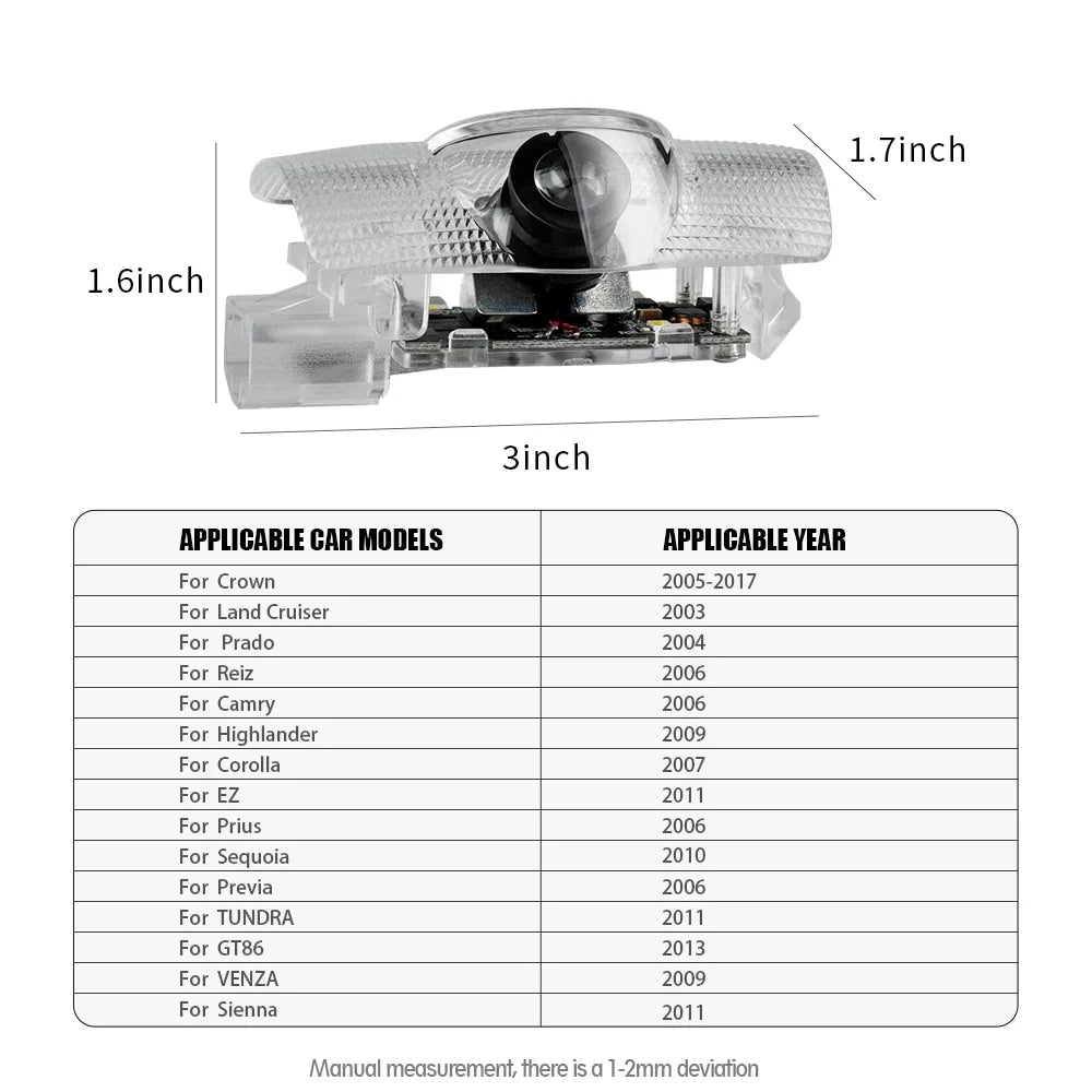 Night Light sticker For Toyota Led Car Door Welcome Lamp Laser Projector Logo Camry Corolla Prius RAV4 Land Cruiser Prado Tundra