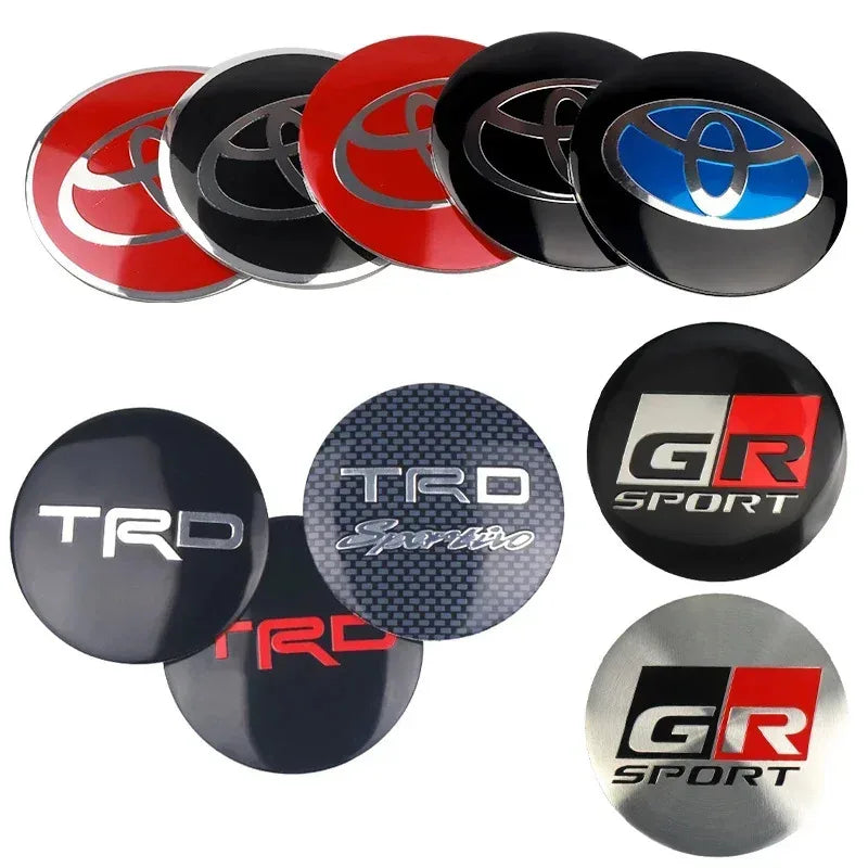 4Pcs 60MM Car Wheel Center Hub Caps Badge Tire Rim Covers For Toyota Fortuner Chr Verso Prius Hiace Yaris TRD Corolla GR Sport