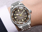 CADISEN Automatic Mechanical Watch Man Silver Business Casual Waterproof Watch Japan MIYOTA 8215 Movement Domed Glass Mens Watch