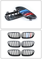 2Pcs Car Style Black Front Kidney Double Slat Grill Grille for-BMW E92 E93 3-Series 328I 335I Coupe LCI 2010-2013