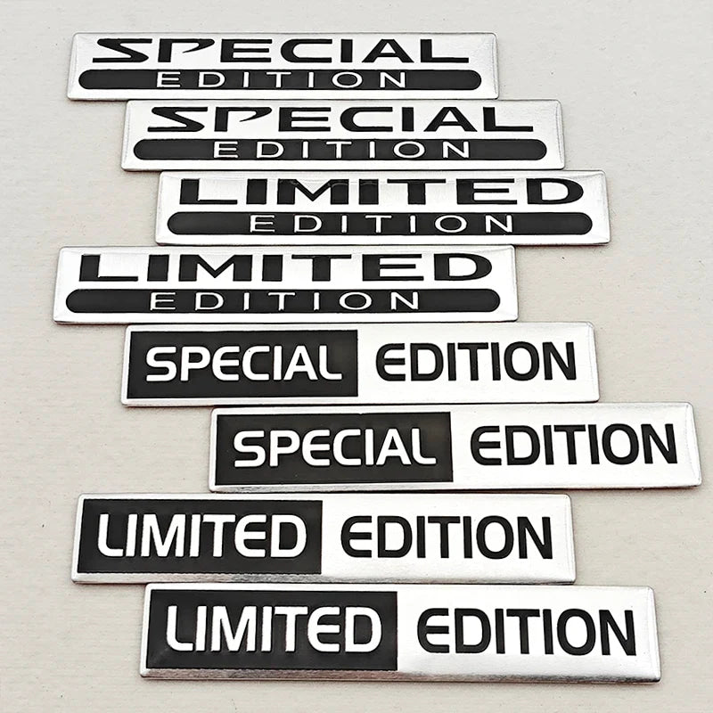 2pcs 3D Aluminum LIMITED/SPECIAL EDITION Emblem Badge Car Stickers Decal For Audi Honda Opel Toyota Mercedes Mazda Motorcycle