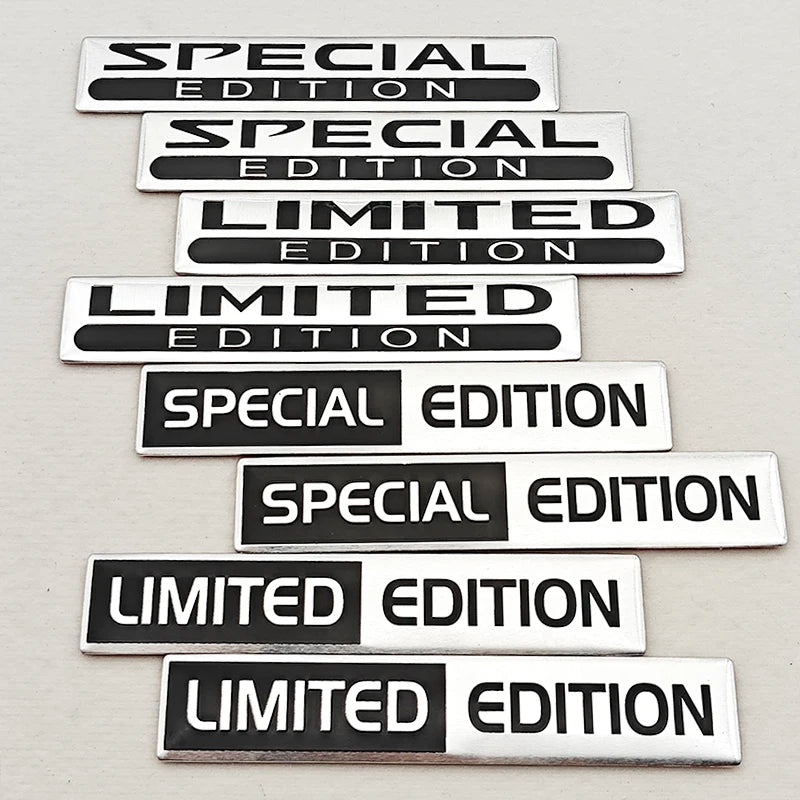 2pcs 3D Aluminum LIMITED/SPECIAL EDITION Emblem Badge Car Stickers Decal For Audi Honda Opel Toyota Mercedes Mazda Motorcycle
