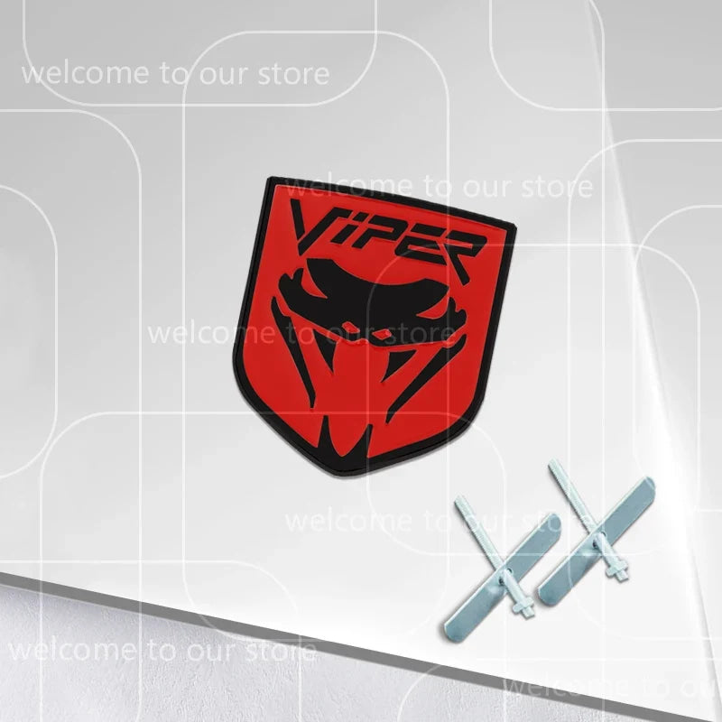 3D VIPER Car Sticker Front Grille Zinc Alloy Emblem For Charger Journey Durango Caliber Body Accessories Rear Trunk Badge Decal