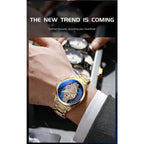 TPW Hot Trendy Fashion Wholesale Men Golden Black Blue Skeleton NOT Automatic Watch Quartz Wrist Watches Luxury 2024