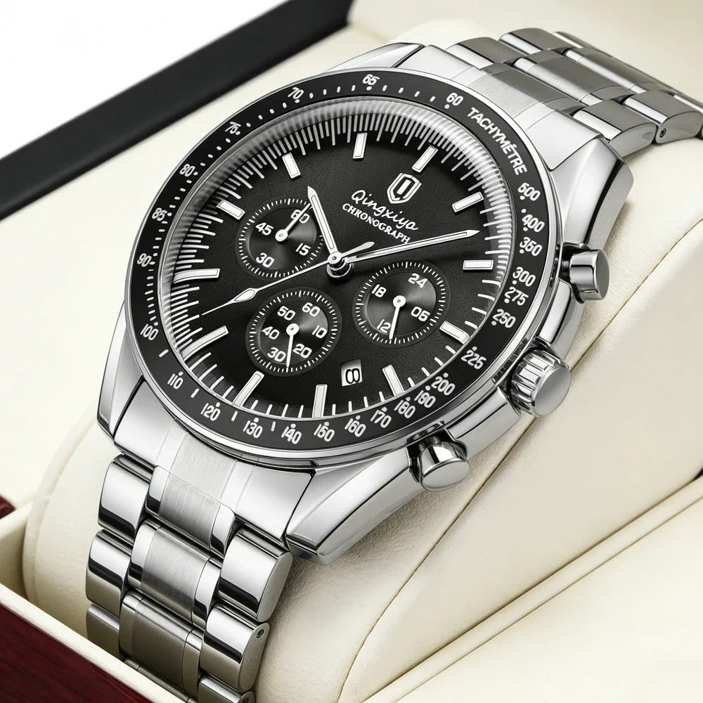 New Men Watch Calendar Business Quartz Watches Mens Top Brand Luxury Sport Waterproof Luminous Stainless Steel Man Wristwatches