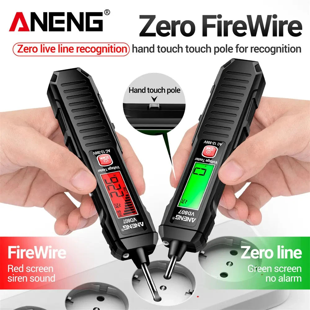 Probador de pluma eléctrica inteligente VD807, portátil, de inducción de una palabra, 50/60Hz, Sensor NCV AC 12-300V, herramientas de detección de cables sin contacto