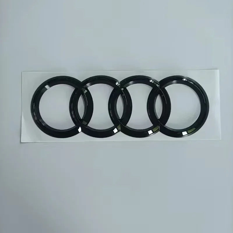 2PCS 4Ring logo ABS Black Car Hood Front Grill Emblem Rear Trunk Badge Sticker 2P S3 1P Audi Sport For AUDI S3 2010-2020