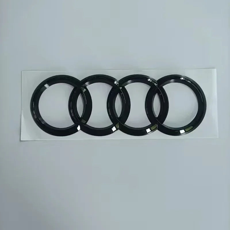 2PCS 4Ring logo ABS Black Car Hood Front Grill Emblem Rear Trunk Badge Sticker 2P S3 1P Audi Sport For AUDI S3 2010-2020