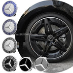 4PCS 75MM Car Wheel Center Hub Caps Tire Rim Covers Auto Accessories For Mercedes Benz CLA A180 W108 AMG CLK W201 W212 W213 W220