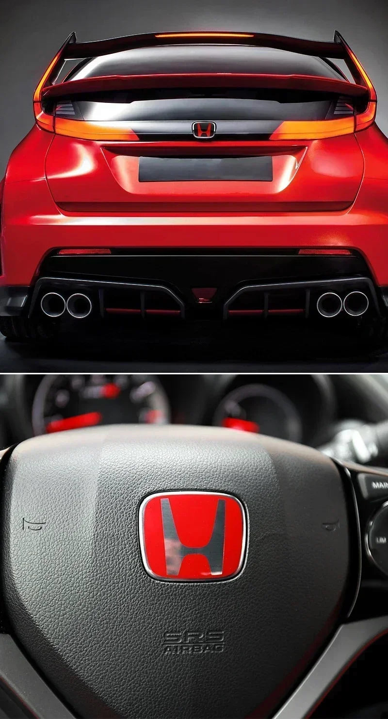 3D Chrome 'H' Emblem for Honda - Steering Wheel Badge ABS Car Front Grill Trunk Sticker Auto Styling Accessories