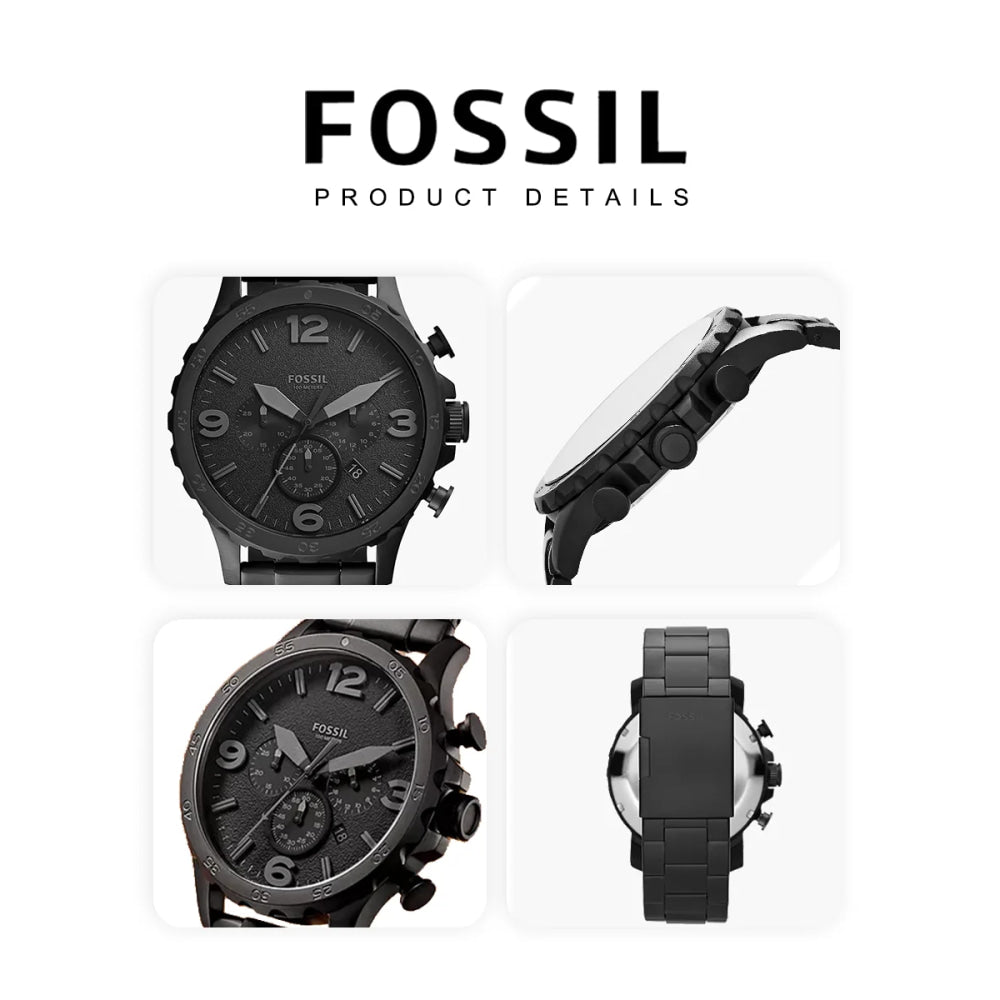 FOSSIL Men's Watch Original JR1401 Black Stainless Steel Chronograph Luxury Sport Quartz Wristwatch Relogio Masculino Reloj Homb