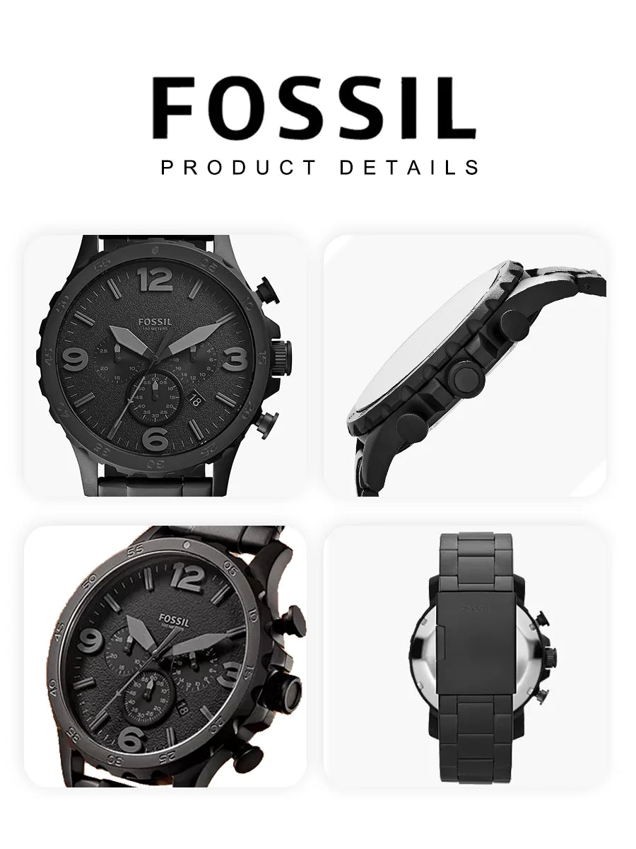 FOSSIL Men's Watch Original JR1401 Black Stainless Steel Chronograph Luxury Sport Quartz Wristwatch Relogio Masculino Reloj Homb