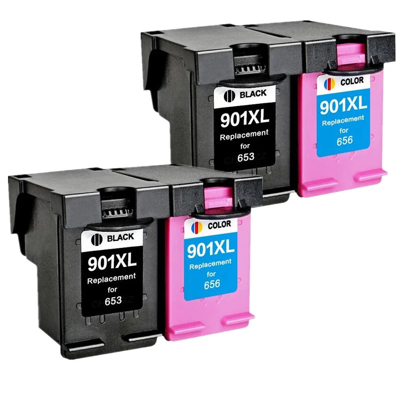 Cartucho de tinta para impresora HP 901 XL, recambio de tinta Compatible con HP Officejet J4530, J4540, J4550, J4580, J4585, J4624, J4640, J4660, J4680, J4680c, 901XL