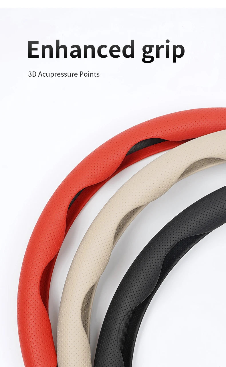 Perforated Breathable Leather Car Steering Wheel Cover Accessories For BMW E90 G80 M3 G30 M5 F82 F83 F20 F21 G42 F95 F96 G06 G07