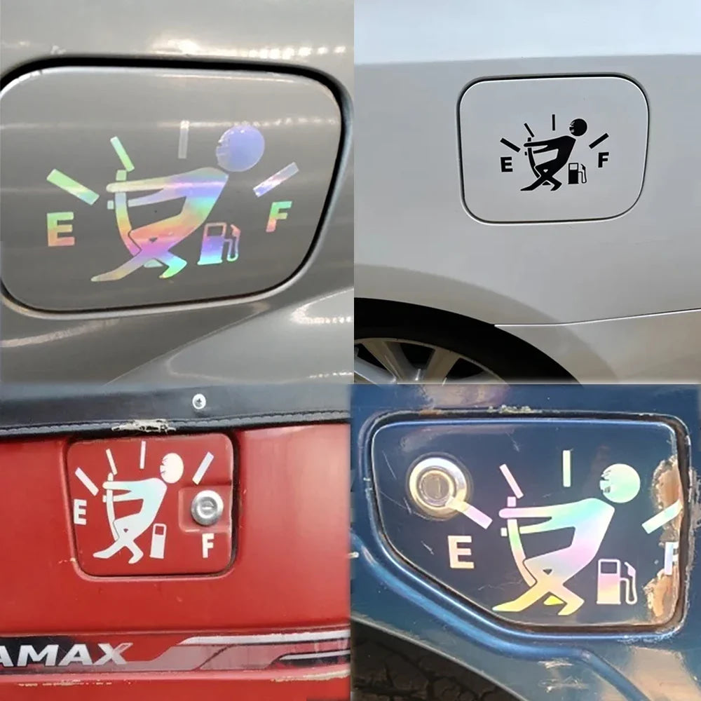 Pegatinas divertidas para coche, puntero de tanque de combustible, pegatina de vinilo reflectante, calcomanía de Gas alto, pegatinas vacías para indicador de combustible, calcomanía para Exterior de coche