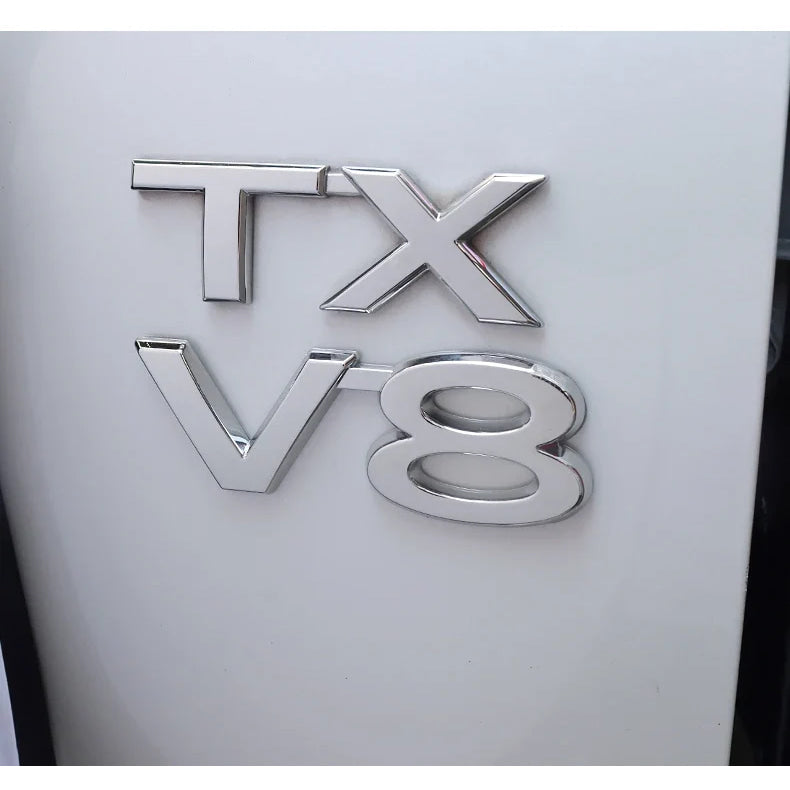 For Toyota Land Cruiser 200 Prado 120 150 Car Logo Displacement V8/TX/TXL/5.7/V6/Black Letter Sticker Car Decoration Accessories