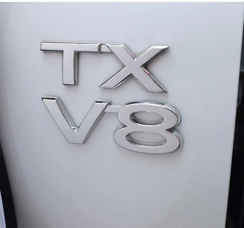 For Toyota Land Cruiser 200 Prado 120 150 Car Logo Displacement V8/TX/TXL/5.7/V6/Black Letter Sticker Car Decoration Accessories