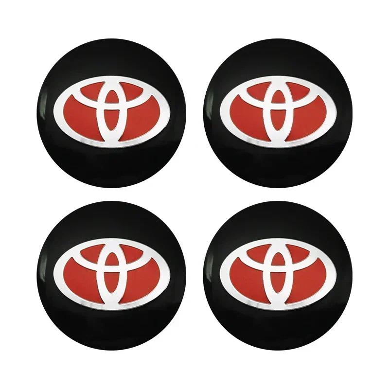 4pcs 56mm Car Styling Wheel Center Hub Caps Stickers Badge Emblem Decoration Decal For Toyota Corolla Auris Yaris CHR Rav4 Hilux