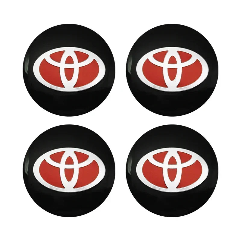 4pcs 56mm Car Styling Wheel Center Hub Caps Stickers Badge Emblem Decoration Decal For Toyota Corolla Auris Yaris CHR Rav4 Hilux