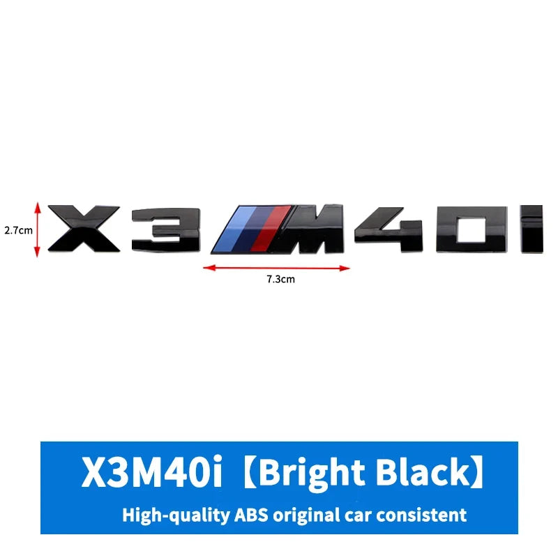 3D ABS M-Standard Sports Competition Emblem Rear Trunk Logo Sticker For BMW M1   X2 X3M X4M X5M X6M X7M Auto Modification  Badge