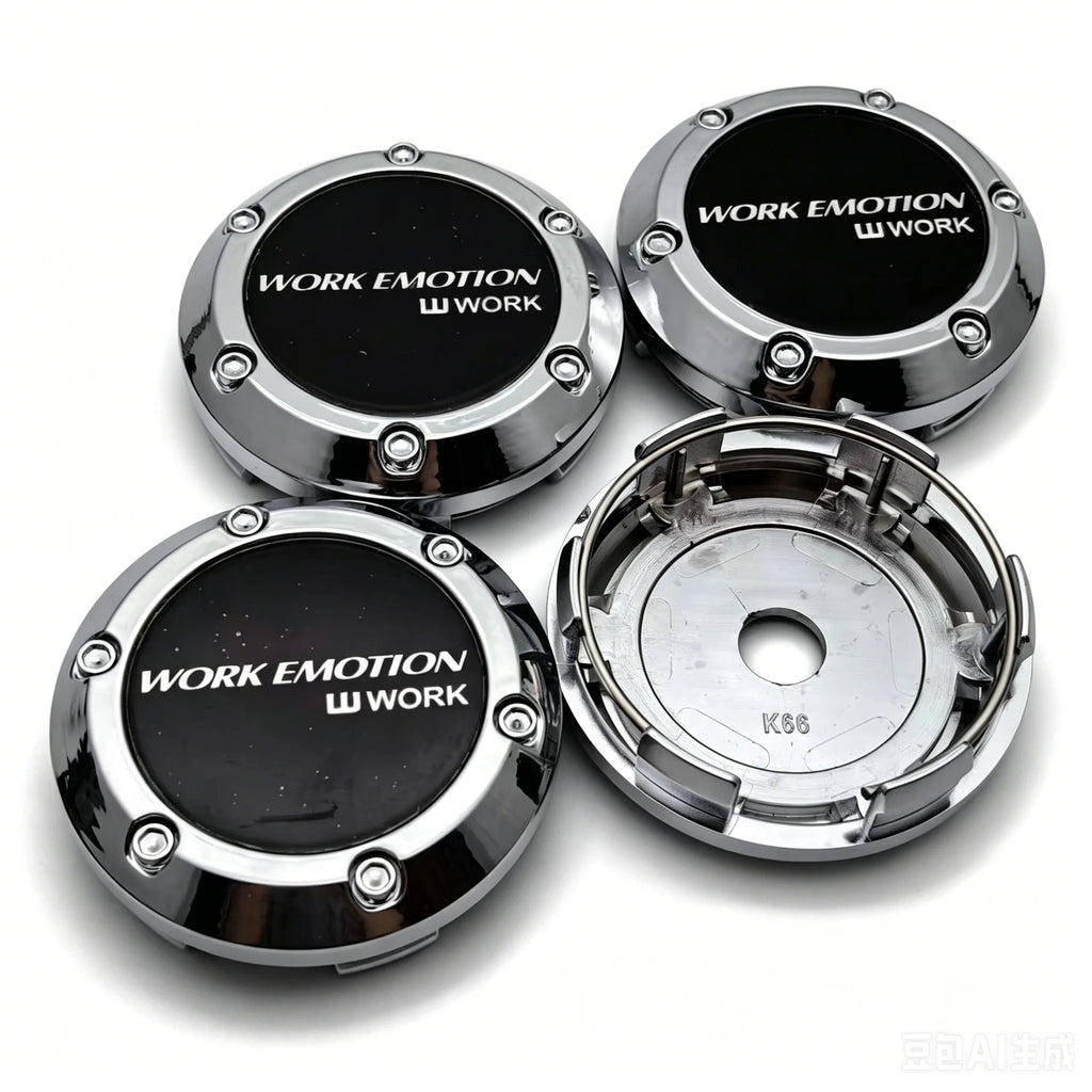 4pcs JDM W Work Emotion Logo Emblem Car Wheel Center Caps 66MM Clips 62MM Hub Wheels Cap Rim Hubcaps Dust Cover Car Accessories