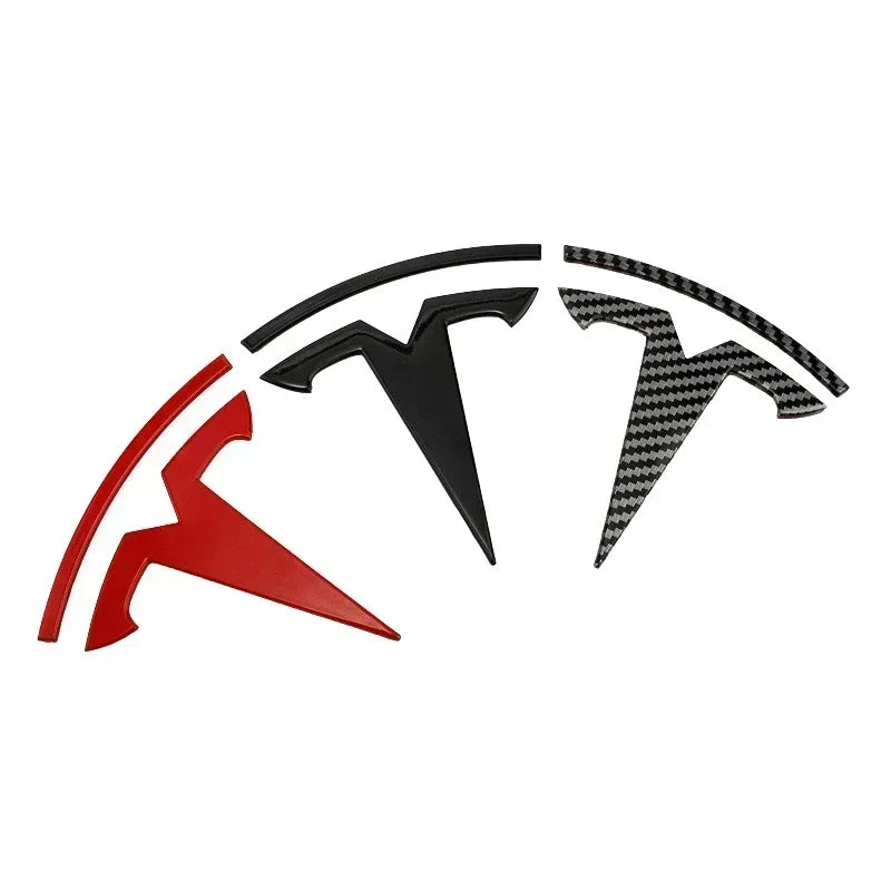 CAR Tesla Model 3 Mode Y Zinc Alloy Car Front Hood Logo Sticker Styling Auto Body Rear Trunk Emblem with Radian Accessories