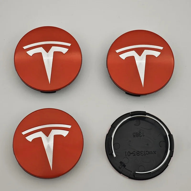 4Pcs 56mm ABS Tesla Wheel Center Hub Cap Emblem Logo Car Rims Cover Hubcap For Tesla Model 3 Y X S Original Badge Accessories